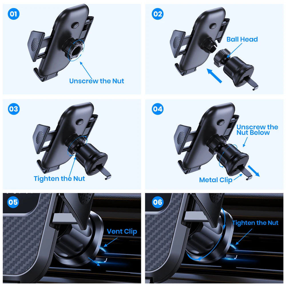 Auto-Locking Car Phone Mount – Fits Any Air Vent