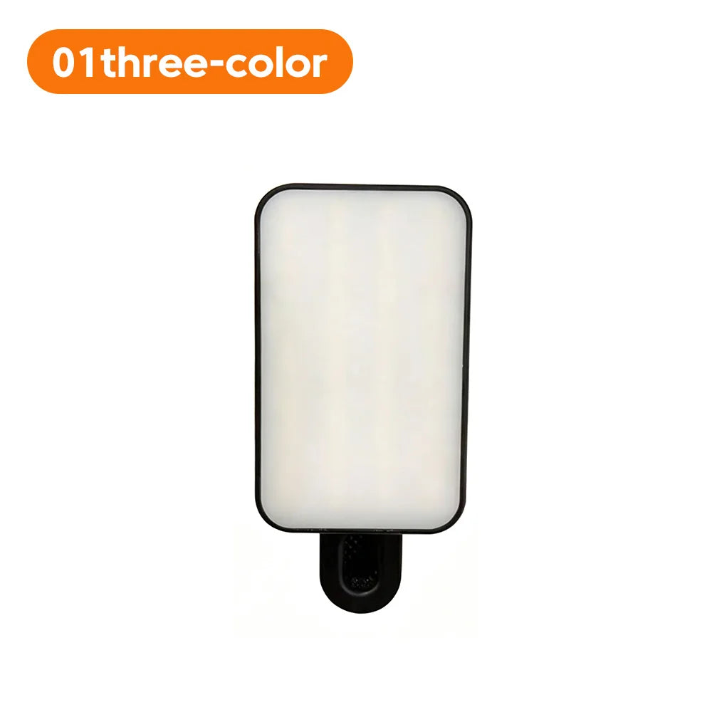 Mini Clip-On Selfie Light – 3-Mode Rechargeable LED for Phones