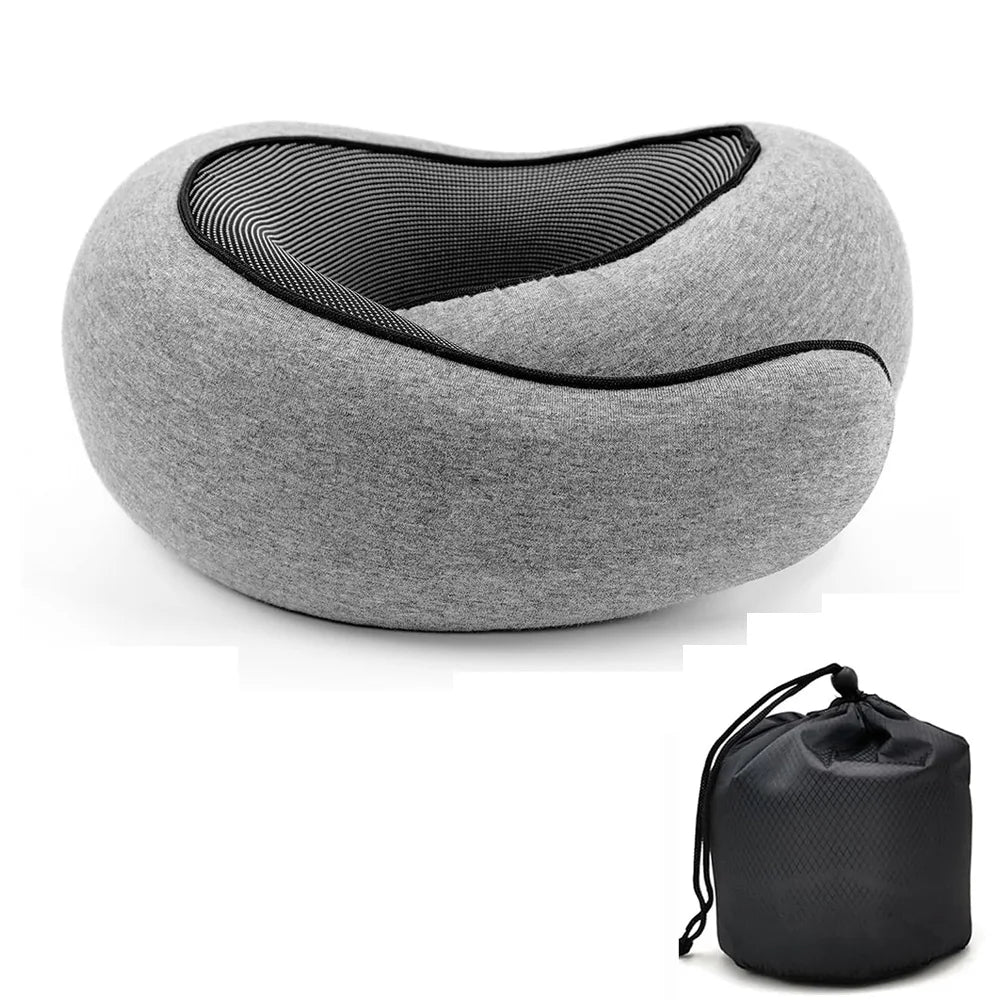 Memory Foam Travel Neck Pillow – Adjustable U-Shaped Support