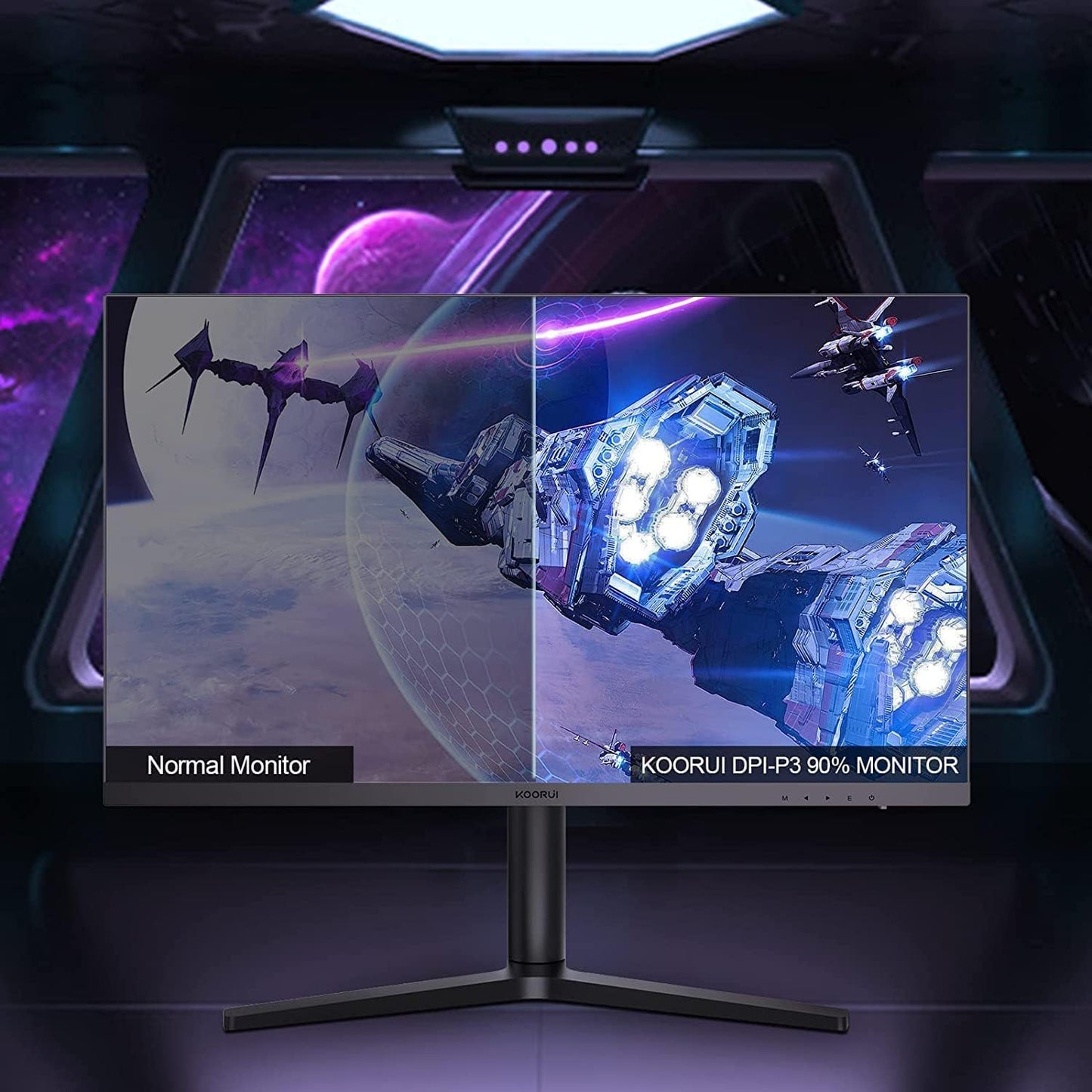 27-Inch FHD Monitor with Fast IPS Display (1920x1080, 165Hz, 1ms, DCI-P3 90%, DP 1.2, HDMI 1.4, Type-C Audio, 300 cd/m²), Adjustable Stand, Ultra-Narrow Bezel, Black and Blue