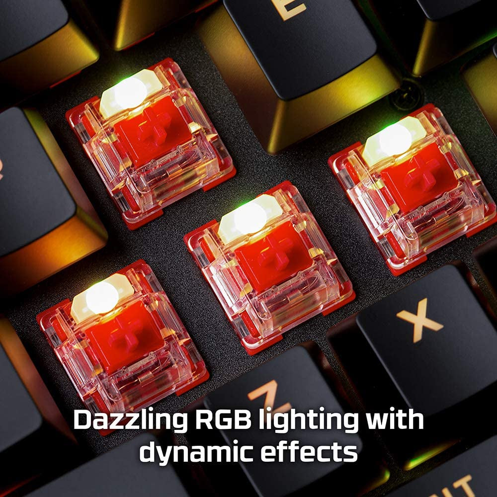 Alloy Origins Mechanical Gaming Keyboard with Software-Controlled Lighting and Macro Customization, Compact Design, RGB LED Backlighting, Linear Red Switch (Black)