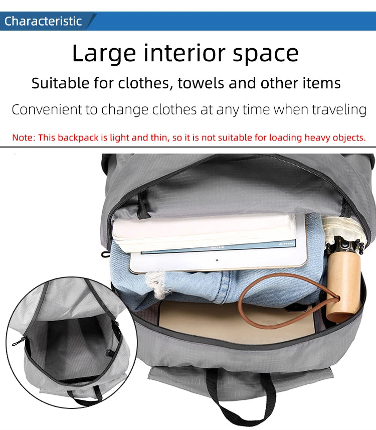 20L Foldable Backpack – Ultralight Packable Daypack for Travel