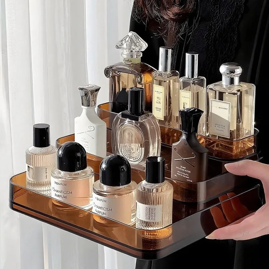 Transparent Perfume and Cosmetic Organizer – Multi-Tier Display Shelf