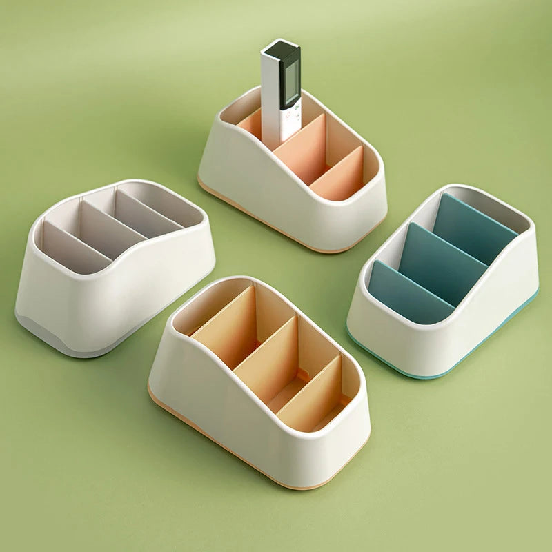 Remote Control Holder – 4-Slot Desktop Organizer for TV Remotes