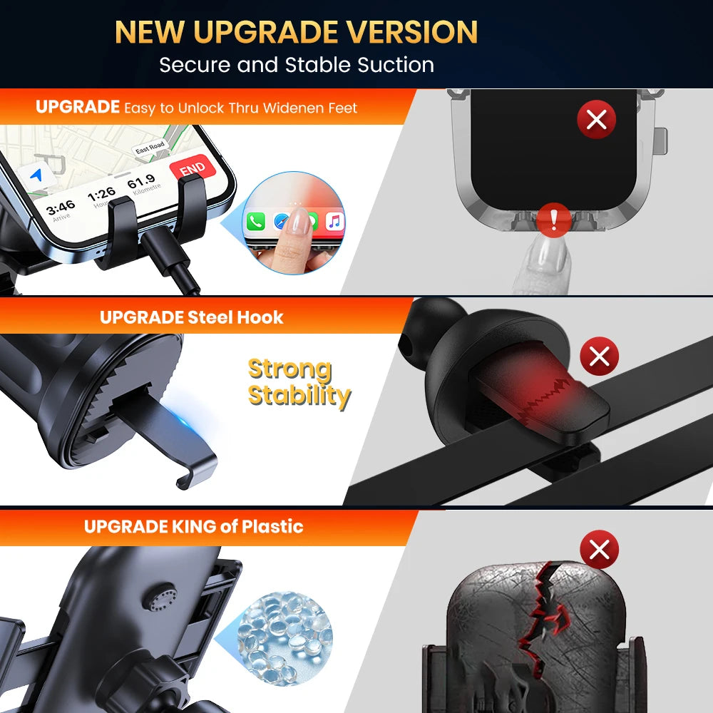 Auto-Locking Car Phone Mount – Fits Any Air Vent