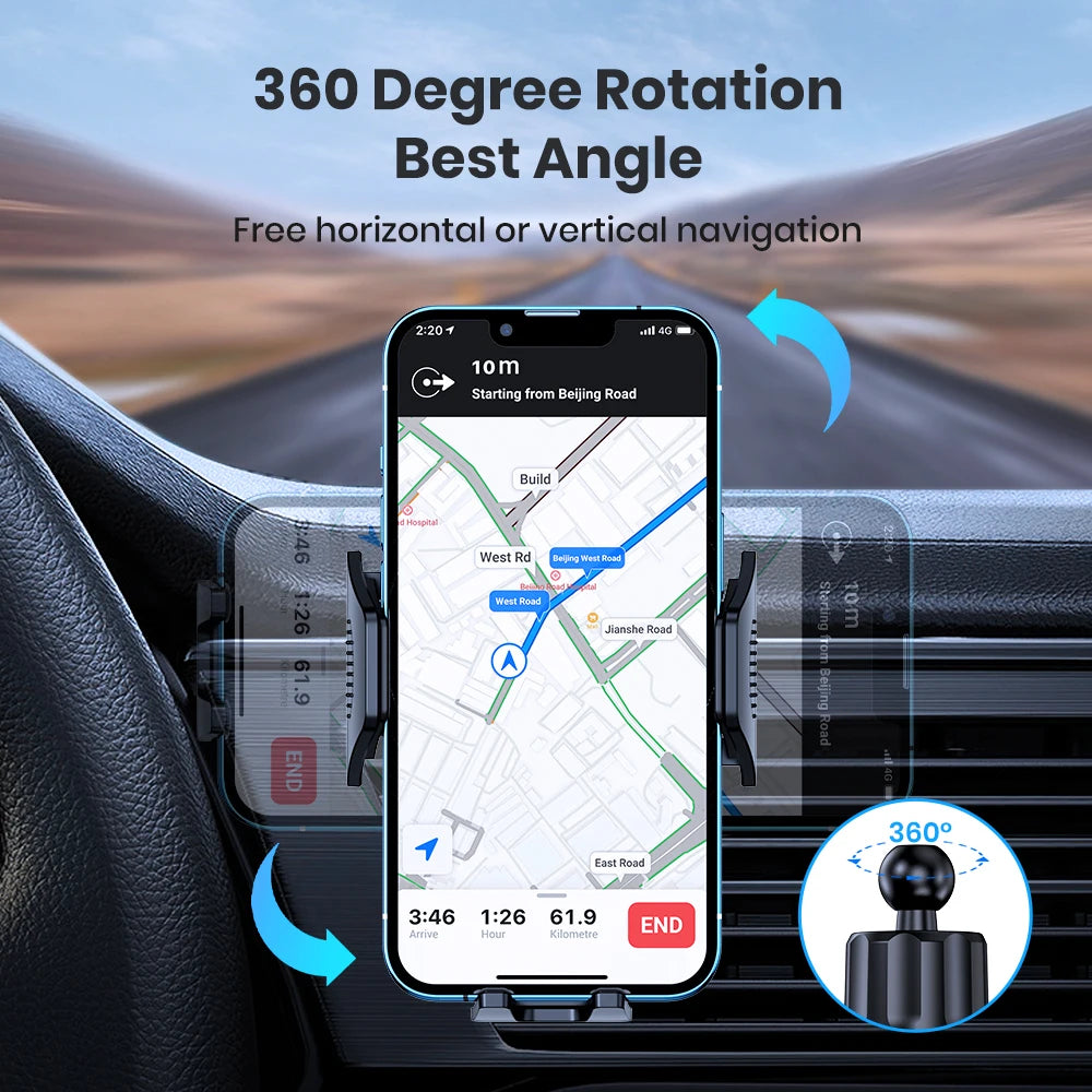 Auto-Locking Car Phone Mount – Fits Any Air Vent