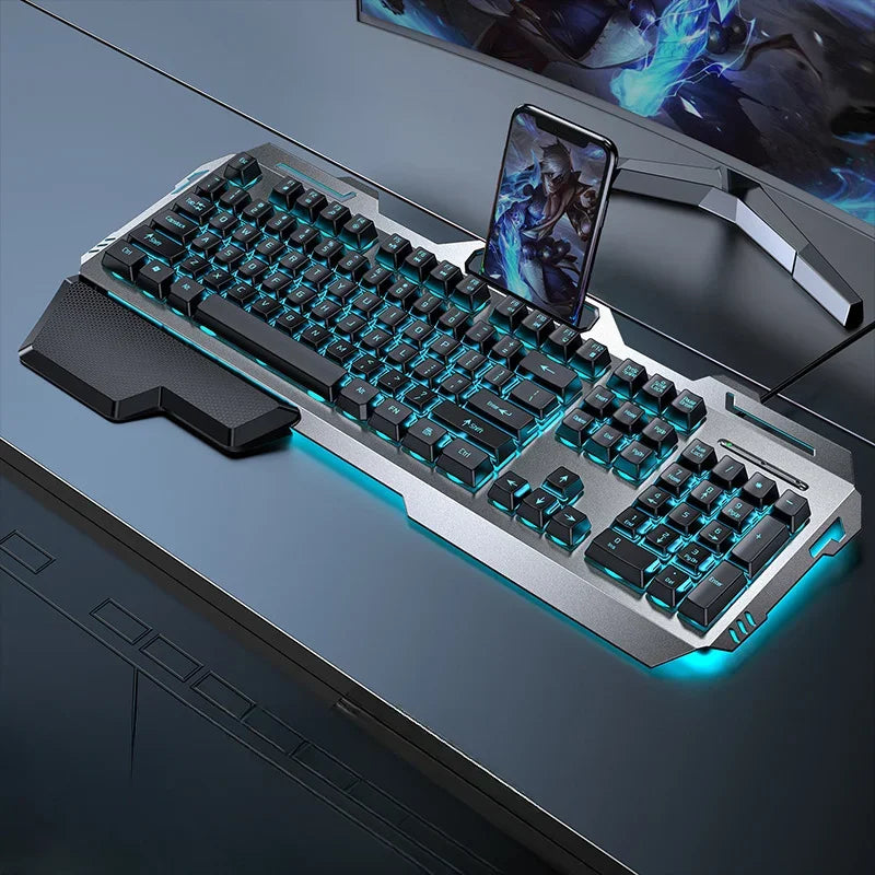 RGB Backlit Gaming Keyboard with Wrist Rest