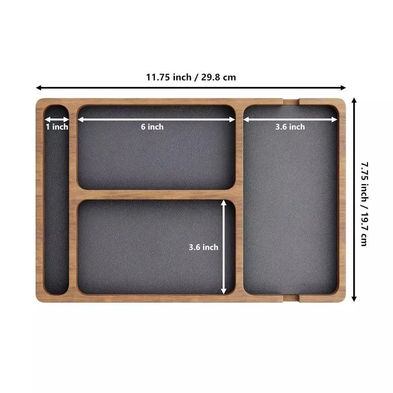Solid Wood Desktop Organizer – Clean Desk Tray