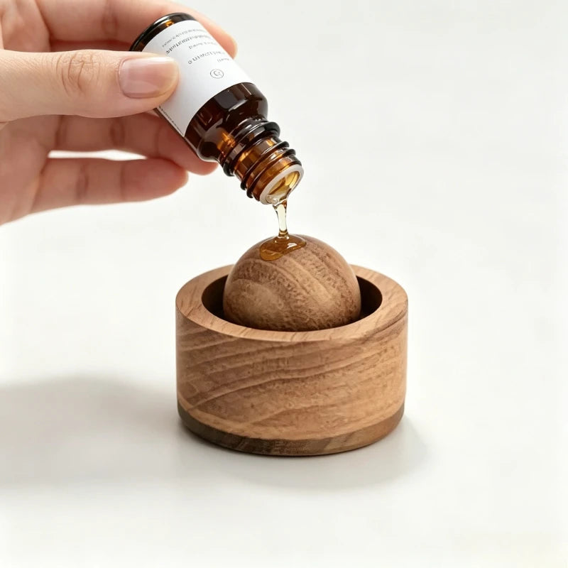 Solid Wood Spherical Essential Oil for Fragrance Home Bedroom Diffuser Walnut Fragrance Eliminate Room With Home Decoration
