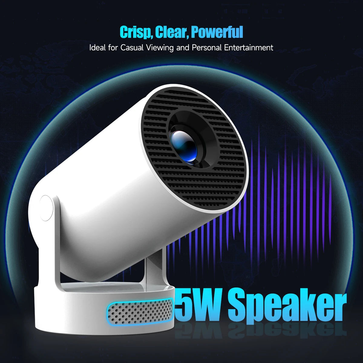 Mini Home Theater Projector – Streams Movies on Any Wall (Android Smart TV Built-In)