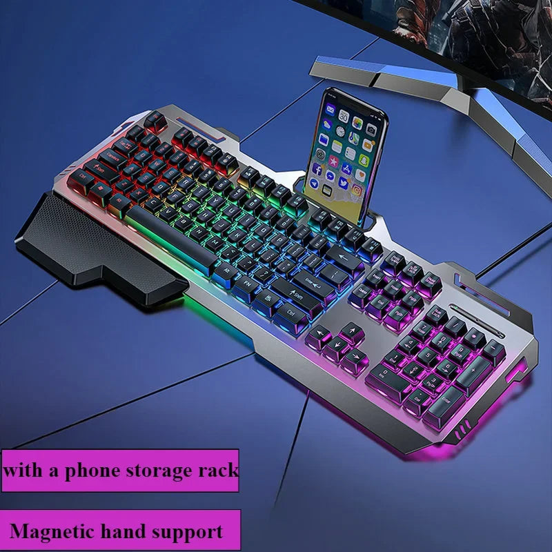 RGB Backlit Gaming Keyboard with Wrist Rest