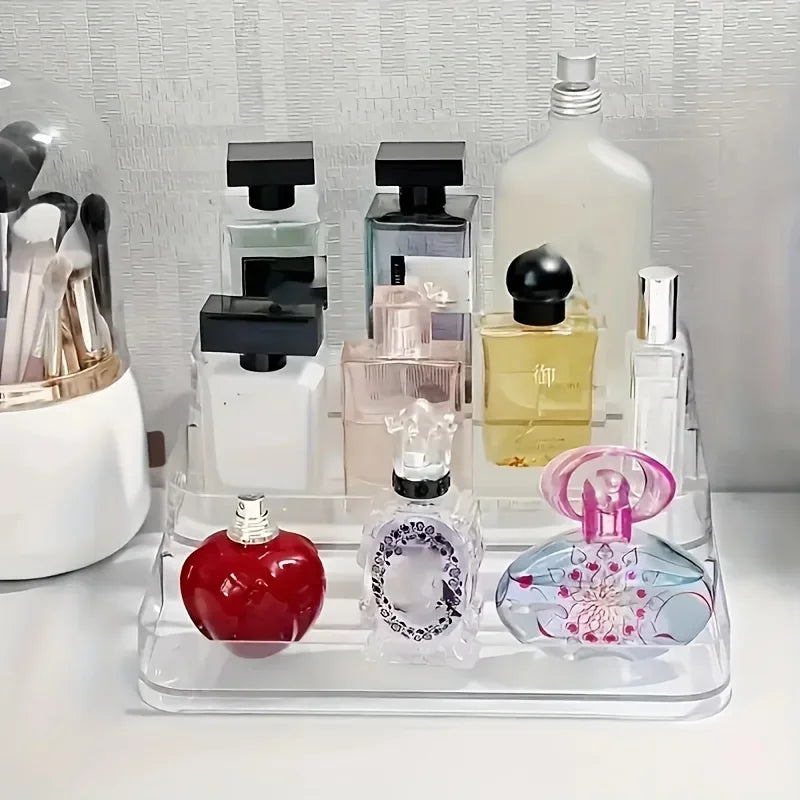 Transparent Perfume and Cosmetic Organizer – Multi-Tier Display Shelf