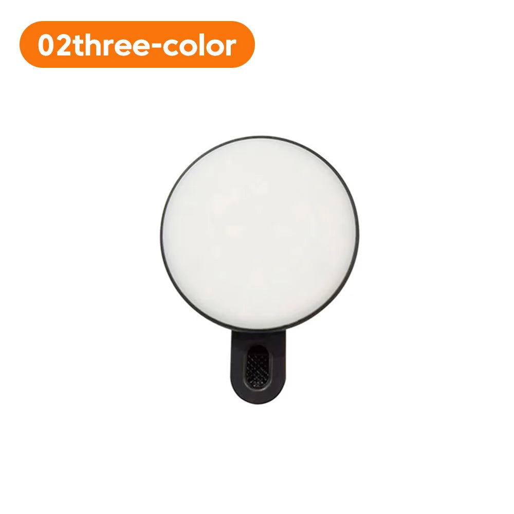 Mini Clip-On Selfie Light – 3-Mode Rechargeable LED for Phones