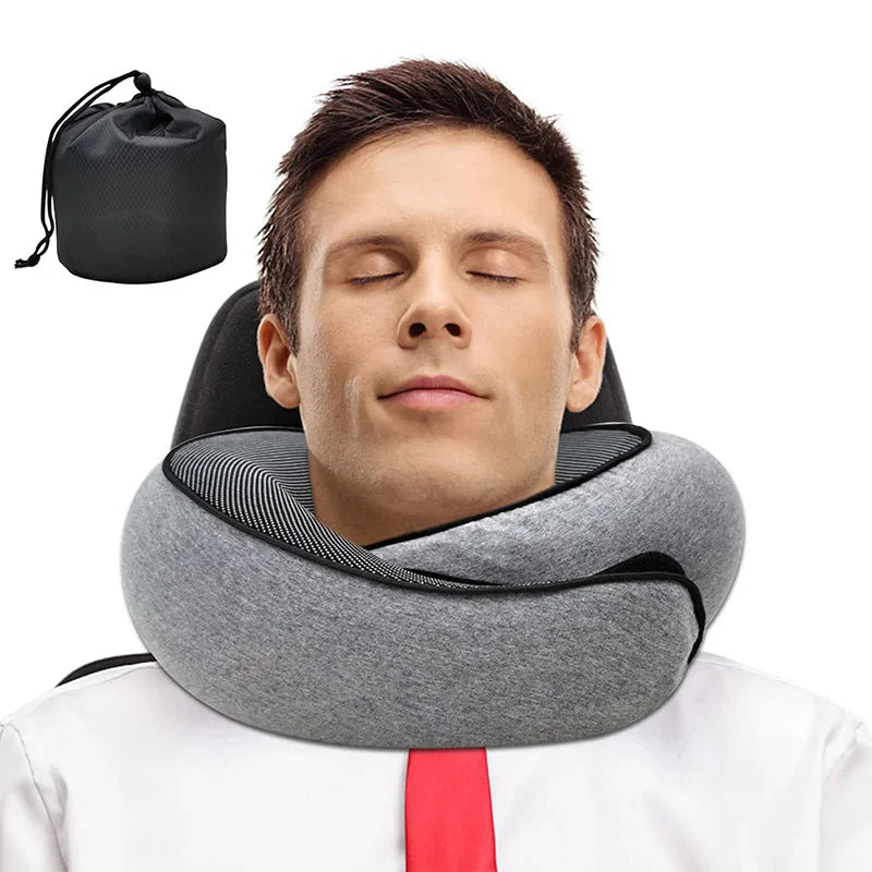 Memory Foam Travel Neck Pillow – Adjustable U-Shaped Support