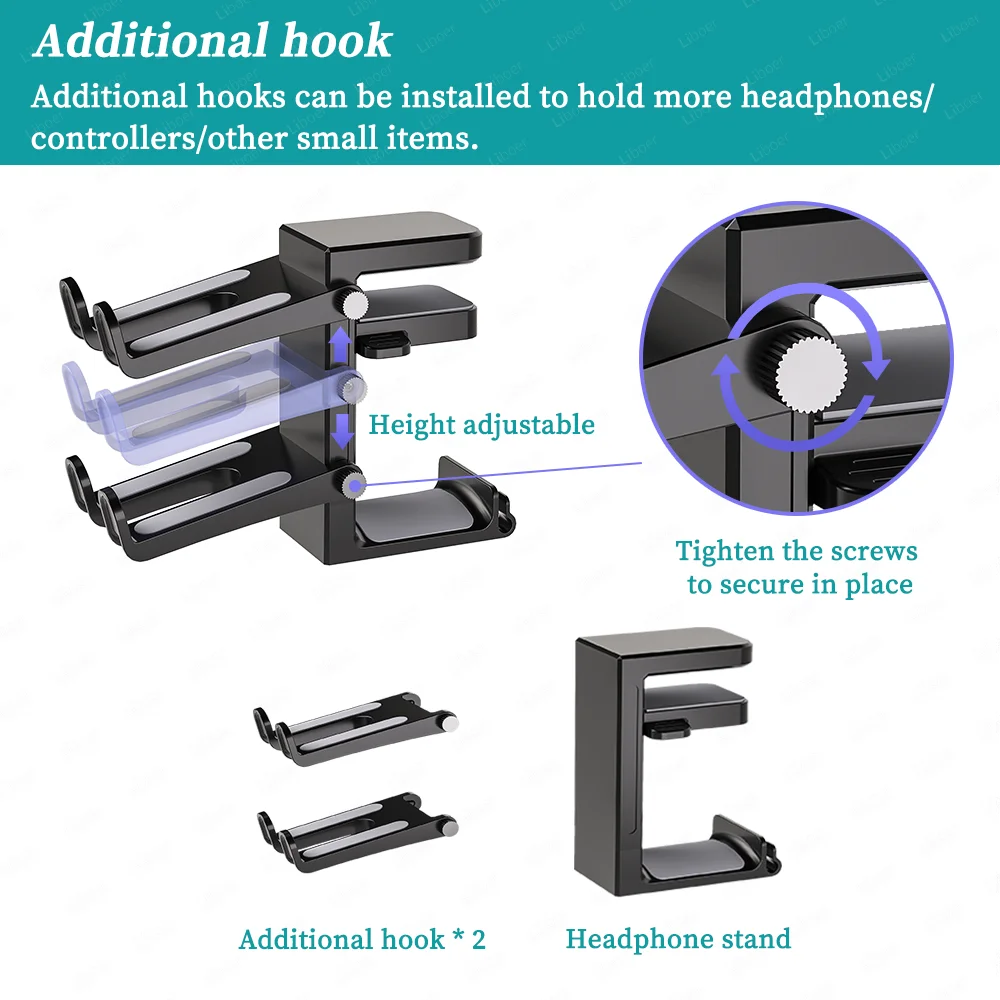 2-in-1 Gaming Headphone Stand with USB Ports