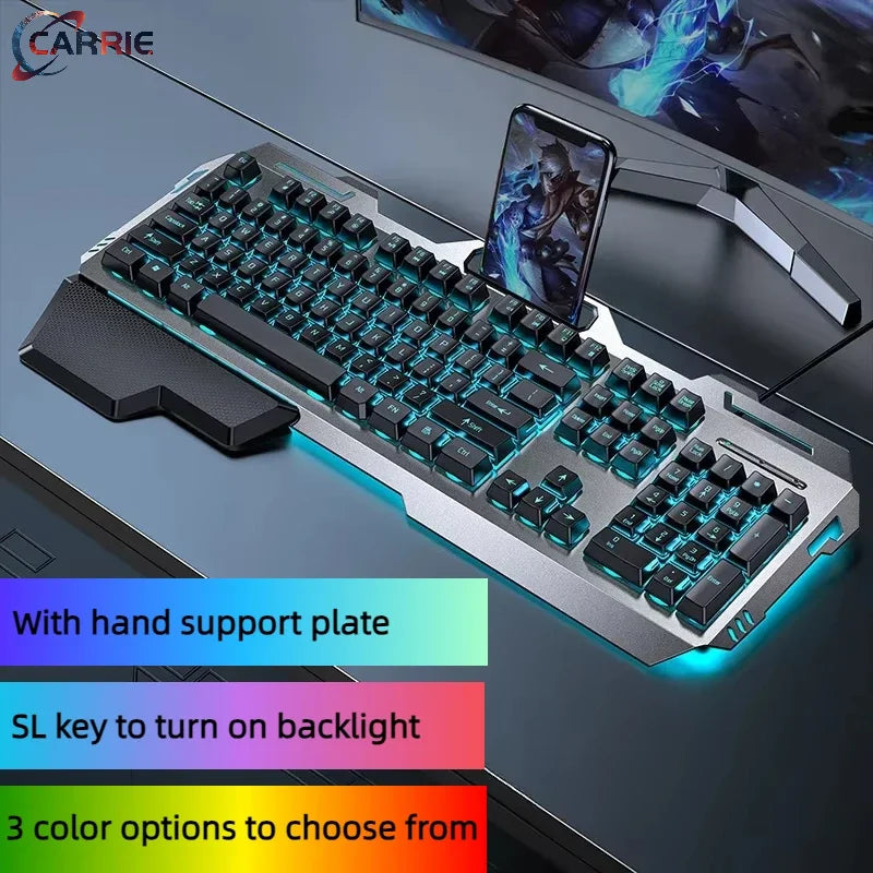 RGB Backlit Gaming Keyboard with Wrist Rest