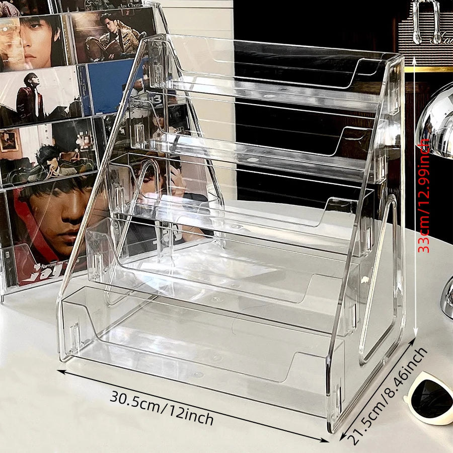 CD and Vinyl Record Storage Rack – Transparent Display Shelf