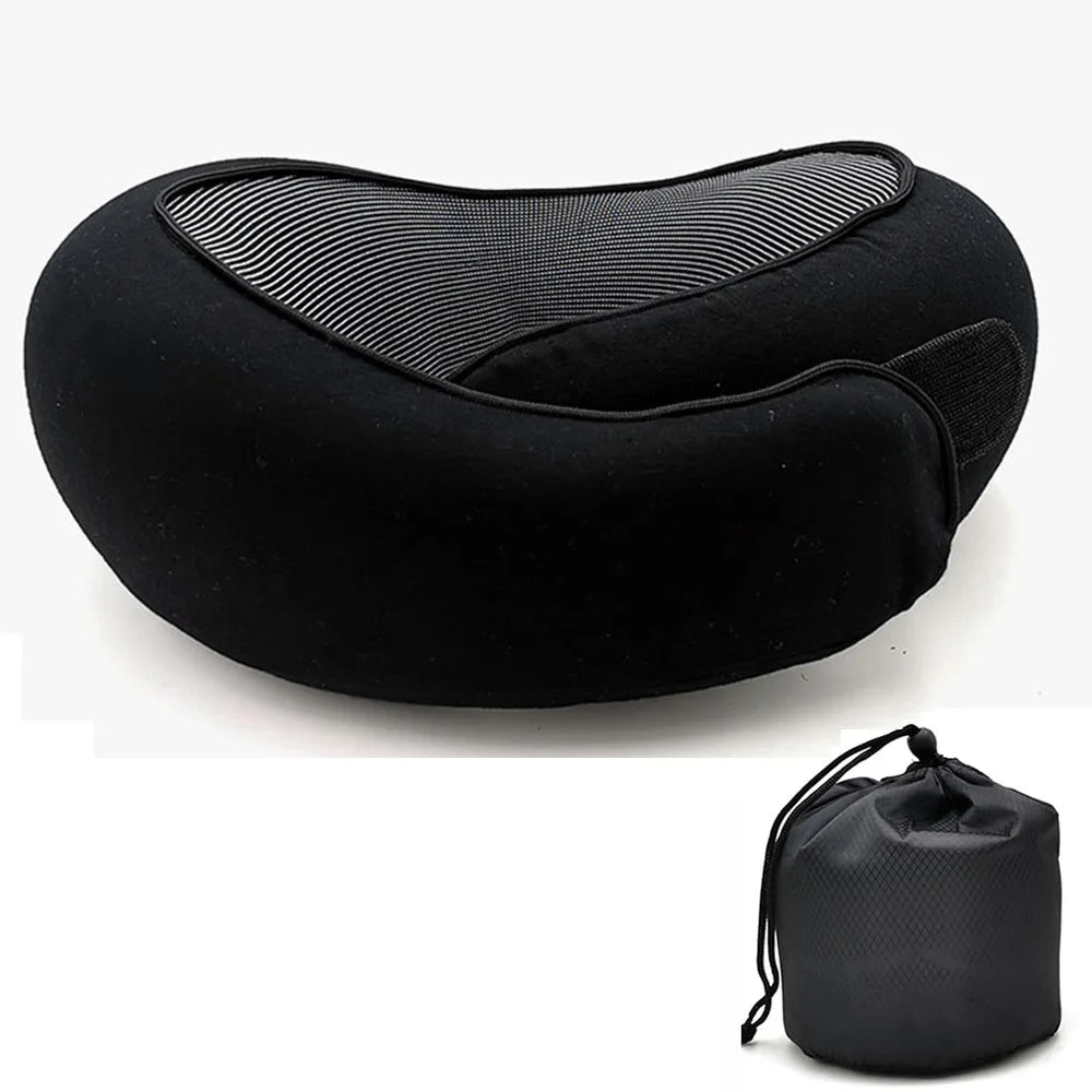 Memory Foam Travel Neck Pillow – Adjustable U-Shaped Support
