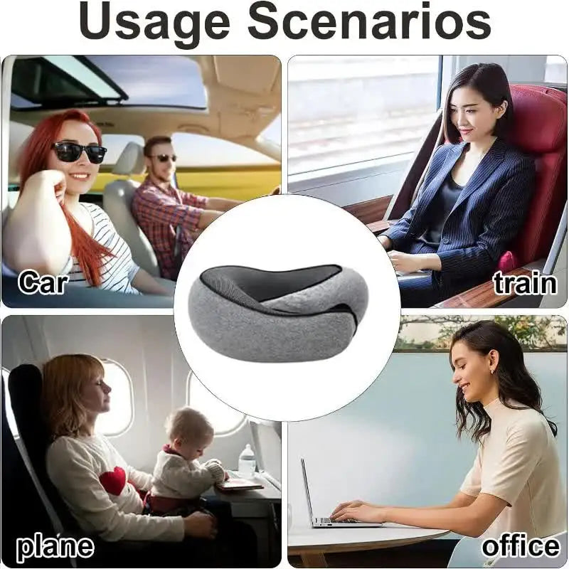 Memory Foam Travel Neck Pillow – Adjustable U-Shaped Support