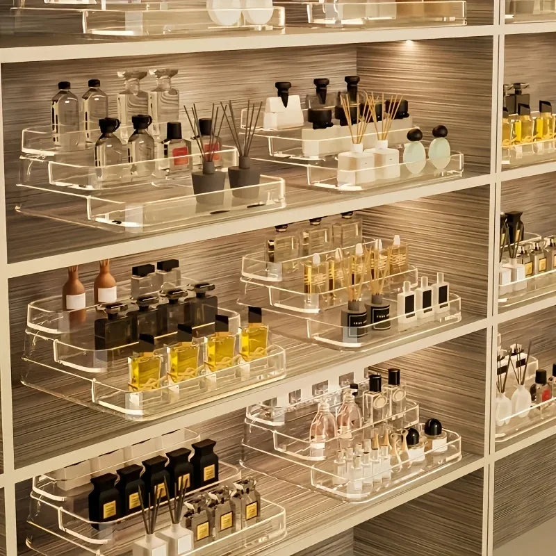 Transparent Perfume and Cosmetic Organizer – Multi-Tier Display Shelf