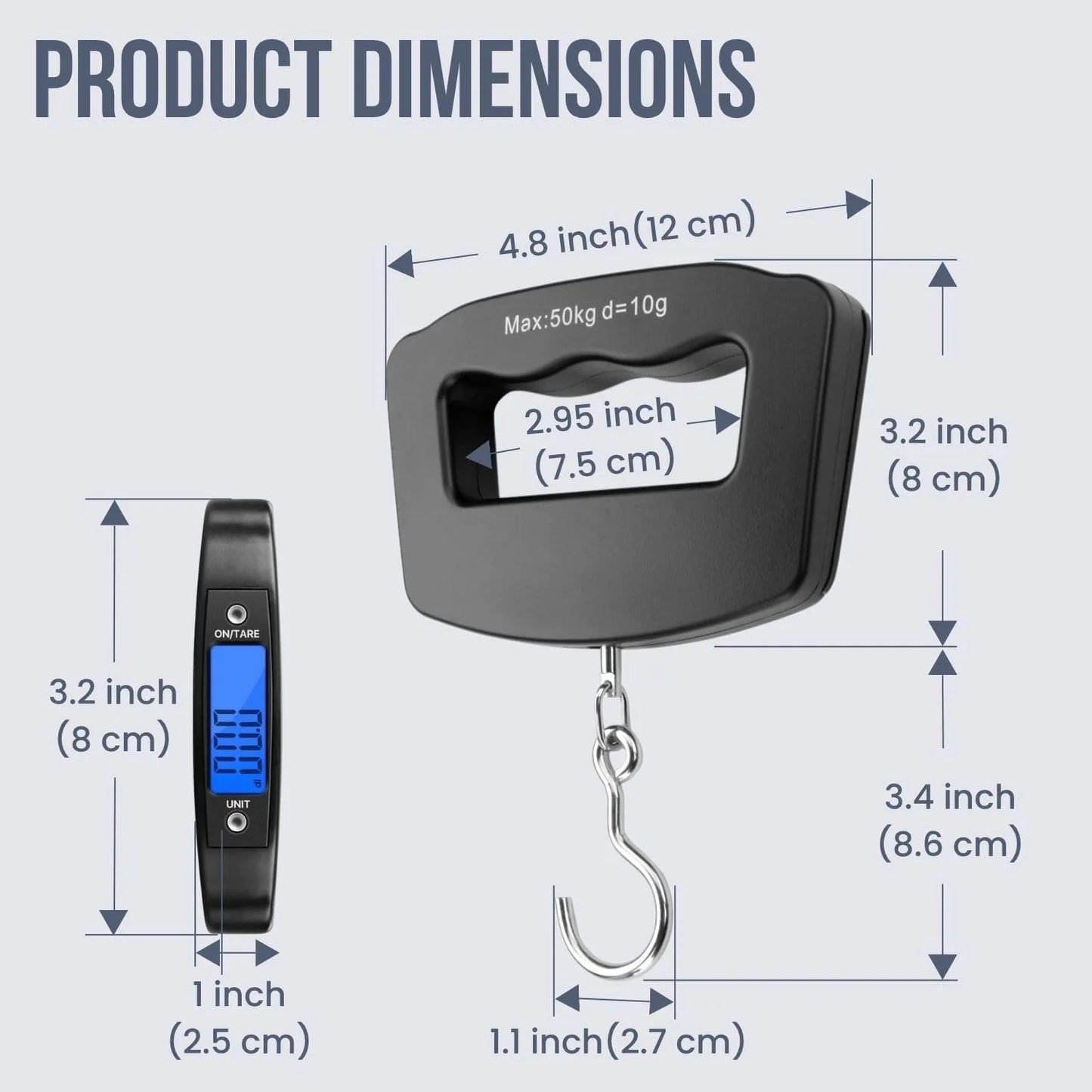 Digital Luggage Weight Scale – Portable Travel Scale up to 50kg