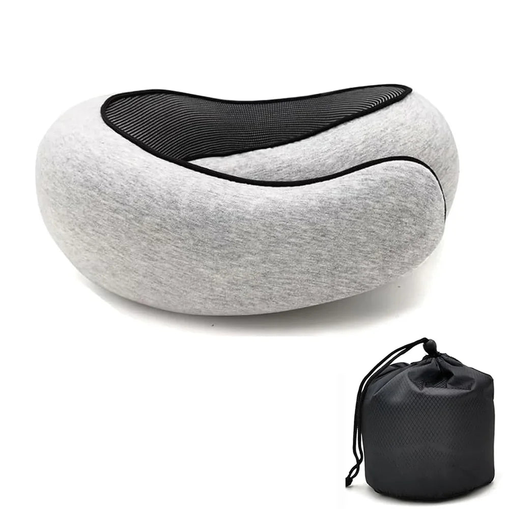 Memory Foam Travel Neck Pillow – Adjustable U-Shaped Support