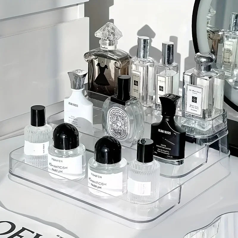 Transparent Perfume and Cosmetic Organizer – Multi-Tier Display Shelf