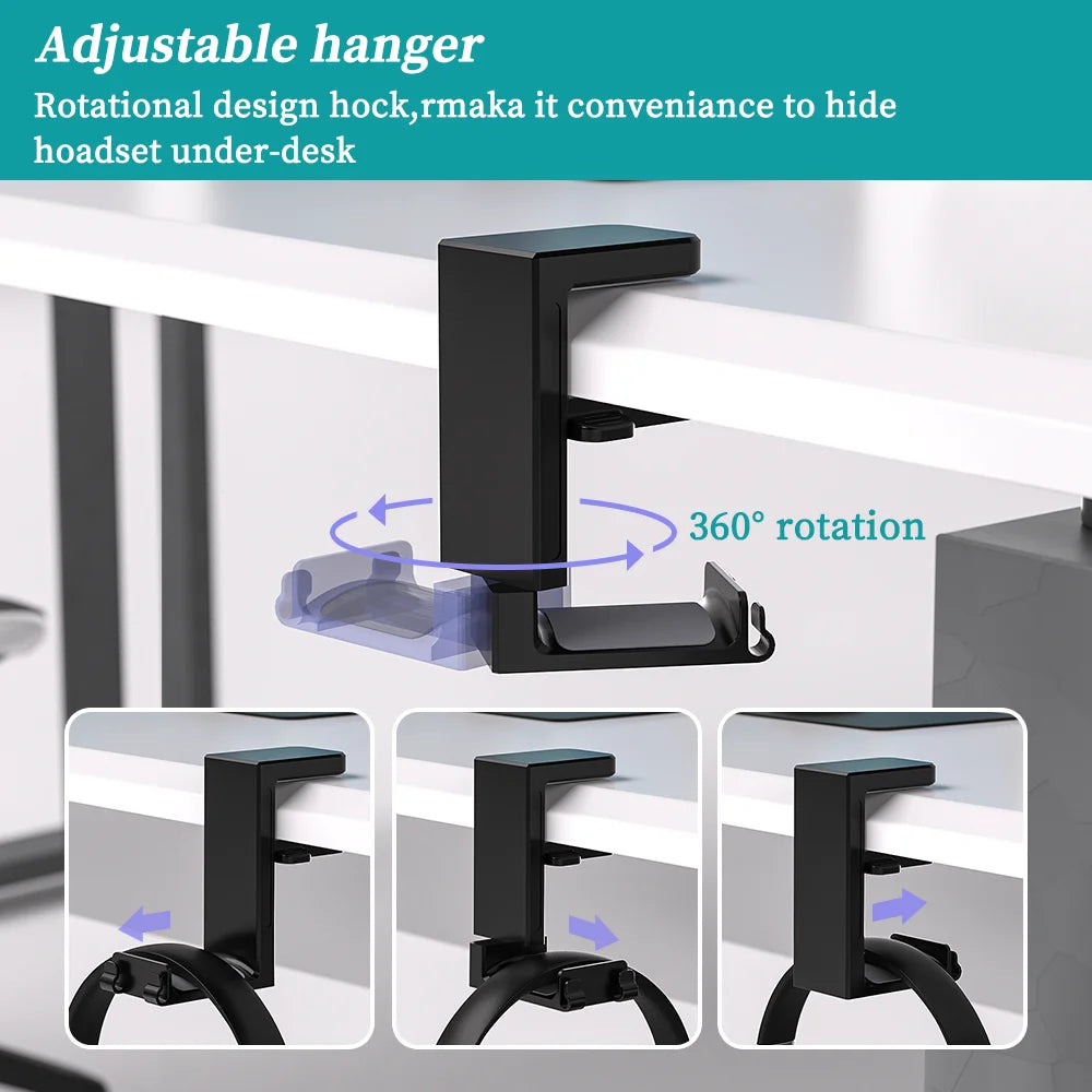 2-in-1 Gaming Headphone Stand with USB Ports