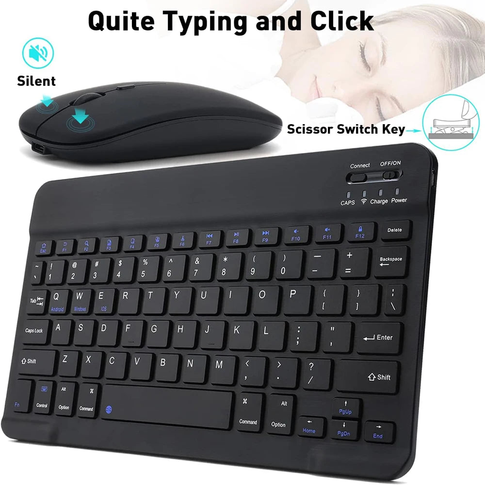 Wireless Mini Keyboard and Mouse Combo – 10-Inch Compact