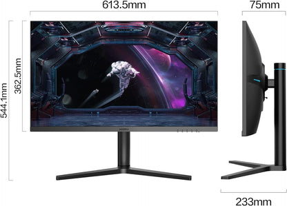 27-Inch FHD Monitor with Fast IPS Display (1920x1080, 165Hz, 1ms, DCI-P3 90%, DP 1.2, HDMI 1.4, Type-C Audio, 300 cd/m²), Adjustable Stand, Ultra-Narrow Bezel, Black and Blue
